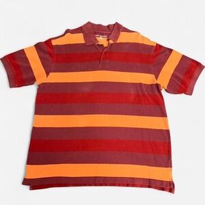 90s Style Striped Polo Shirt